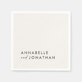 Moderne crème zwarte minimalistische hedendaagse t servet