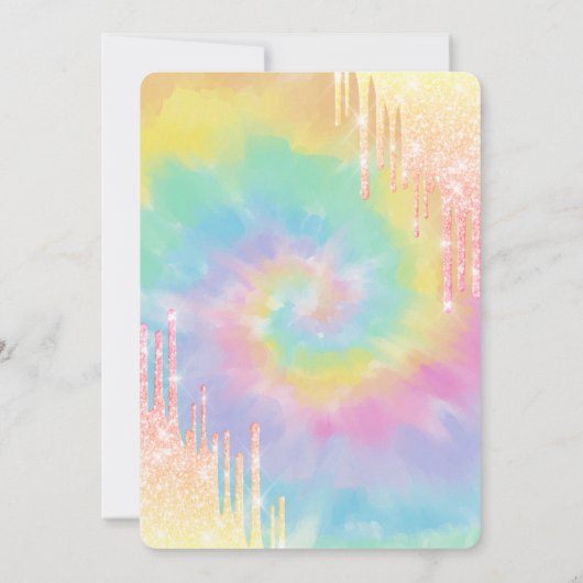 Moderne crèmekleurige glitter druppelt op 18e verj kaart (Achterkant)