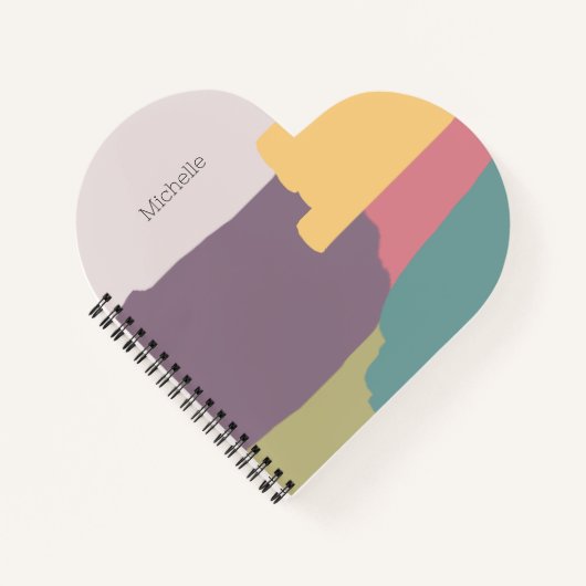 Moderne Crèmekleurige Zomer Kleuren Spatten Notitieboek (Voorkant)