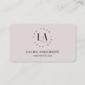 Moderne crèmeneutrale estheticus Elegante Logo Visitekaartje (Voorkant)