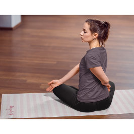 Moderne crèmeroze stripes legante monogram yogamat