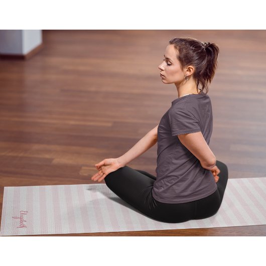 Moderne crèmeroze stripes legante monogram yogamat