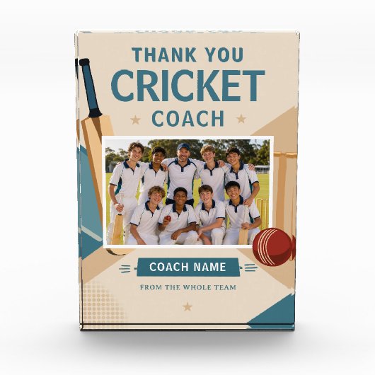 Moderne Cricket Teamfoto Coach Fotoblokken (Voorkant)