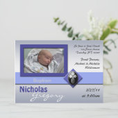 Moderne Cross Blue Baptism-uitvindingen Kaart (Staand voorkant)