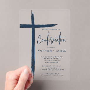 Moderne Cross Boys Bevestiging Uitnodiging
