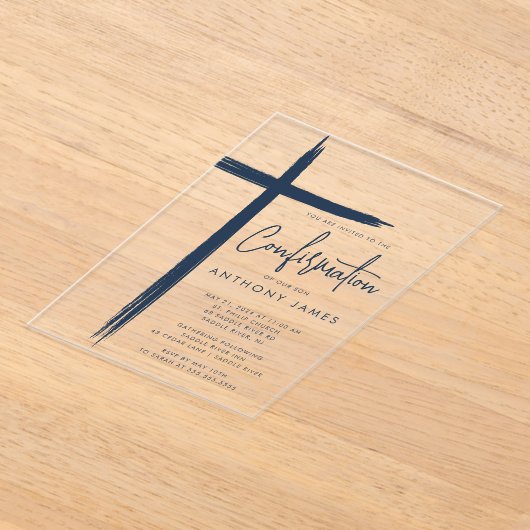 Moderne Cross Boys Bevestiging Uitnodiging (Laagn)