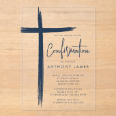 Moderne Cross Boys Bevestiging Uitnodiging (Voorkant)