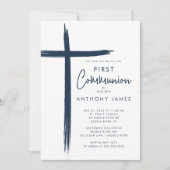 Moderne Cross Boys Eerste Communie Kaart (Voorkant)
