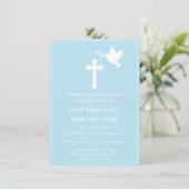 Moderne Cross- en Dove Blue Baptism-uitvindingen Kaart (Staand voorkant)