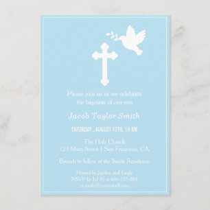 Moderne Cross- en Dove Blue Baptism-uitvindingen Kaart