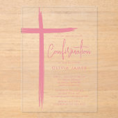 Moderne Cross Meisjes Bevestiging Uitnodiging (Voorkant)