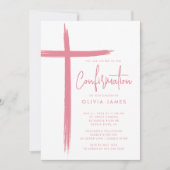 Moderne Cross Meisjes Bevestiging Uitnodiging (Voorkant)