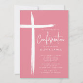 Moderne Cross Meisjes Bevestiging Uitnodiging (Voorkant)