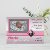 Moderne Cross Roze Doop Uitnodigingen (Staand voorkant)