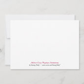 Moderne Cross Roze Doop Uitnodigingen (Achterkant)