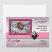 Moderne Cross Roze Doop Uitnodigingen (Voorkant / Achterkant)