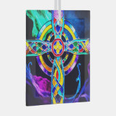 Moderne Cross Vibrant kleuren Suncatcher Glas Ornament (Voorkant Rechts)