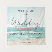 Moderne cruise bruiloft wandkleed (Voorkant)