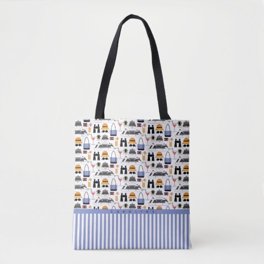 Moderne cruise Ship Travel Pattern Tote Bag (Voorkant)