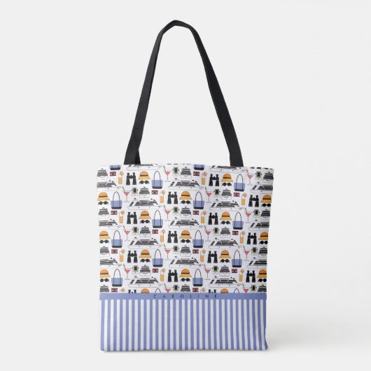 Moderne cruise Ship Travel Pattern Tote Bag (Achterkant)