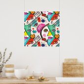 Moderne Cubistische Abstracte Kunstzinnige Vrouwen Poster (Keuken)