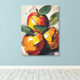 Moderne Cubistische Appel Canvas Kunst – Levendig
