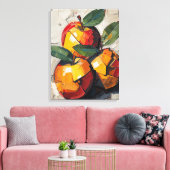 Moderne Cubistische Appel Canvas Kunst – Levendig  (Insitu (Woonkamer))