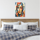 Moderne Cubistische Portret Geometrisch Canvas Afdruk (Insitu (Slaapkamer))