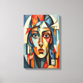 Moderne Cubistische Portret Geometrisch Canvas Afdruk