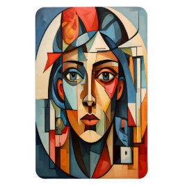 Moderne Cubistische Portret Geometrische Kunstprin Magneet