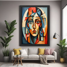 Moderne Cubistische Portret Geometrische Posterpri Poster