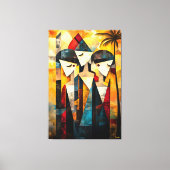 Moderne Cubistische Visie op De Drie Gratiën Canvas Afdruk (Voorkant)