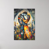 Moderne Cubistische Visie op De Kus Canvas Afdruk (Voorkant)