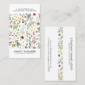 Moderne Cue Bloemen & Bladpatroon Visitekaartje (Voorkant / Achterkant)
