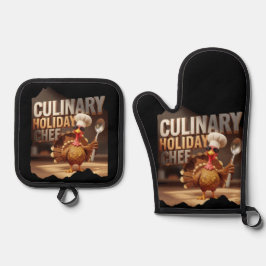 Moderne Culinaire Vakantie Turkije Chef Ovenwant & Pannenlap Set