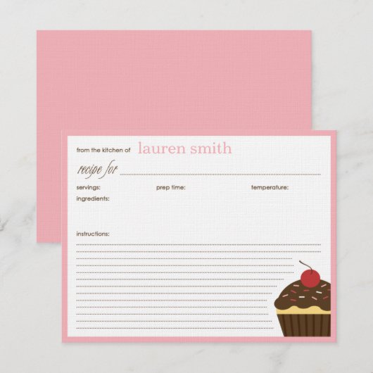 Moderne Cupcake - Aangepaste Kaarten ontvangen (Voorkant / Achterkant)