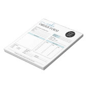 Moderne Cupcake Bakery Blue Order Form Notitieblok (Linkerzijde)