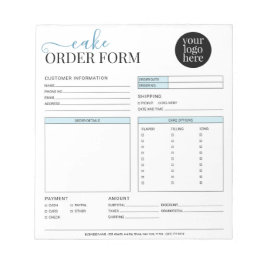 Moderne Cupcake Bakery Blue Order Form Notitieblok