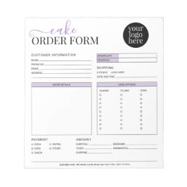 Moderne Cupcake Bakery Paarse Order Form Notitieblok