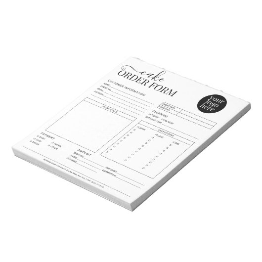 Moderne Cupcake Bakery White Order Form Notitieblok (Linkerzijde)