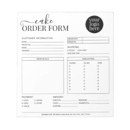 Moderne Cupcake Bakery White Order Form Notitieblok