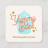 Moderne cupcake bakker vierkante visitekaartje (Voorkant)