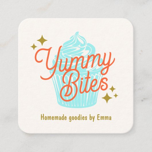 Moderne cupcake bakker vierkante visitekaartje (Voorkant)