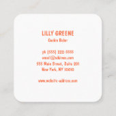 Moderne cupcake bakker vierkante visitekaartje (Achterkant)