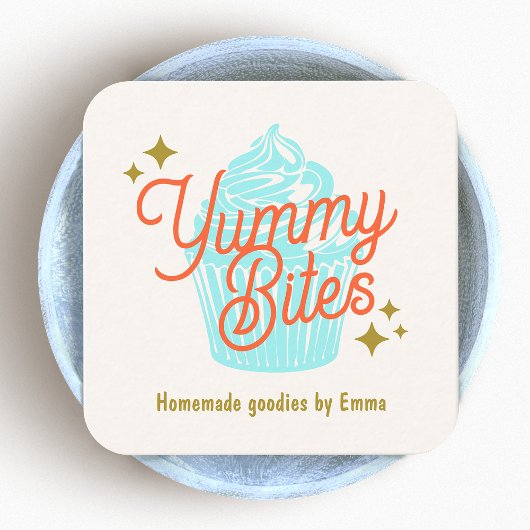 Moderne cupcake bakker vierkante visitekaartje