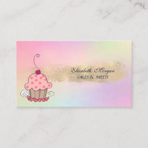 Moderne Cupcake Bakkerij Kwaststreek Holografisch Visitekaartje