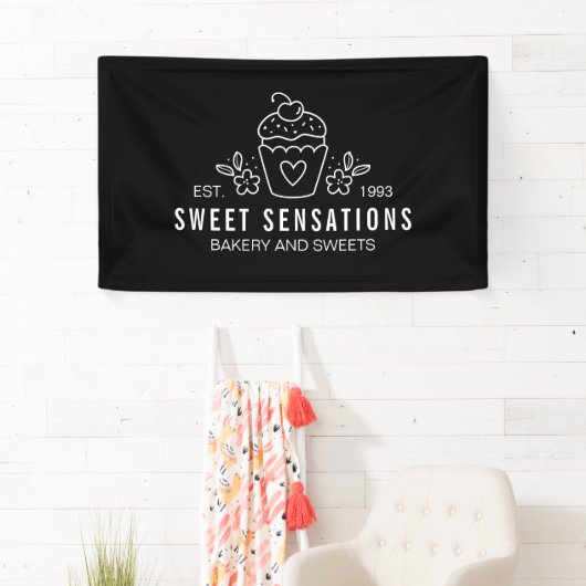 Moderne cupcake bakkerij Pastry Chef Banner (Insitu)