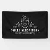 Moderne cupcake bakkerij Pastry Chef Banner (Horizontaal)