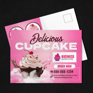 Moderne Cupcake Bakkerij Winkel Gebak Dessert Cake Briefkaart