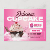 Moderne cupcake bakkerij winkel gebak dessert taar briefkaart (Voorkant)